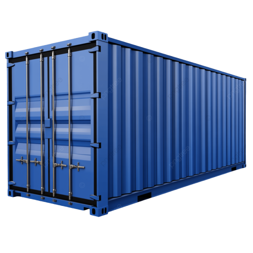 Blue shipping container